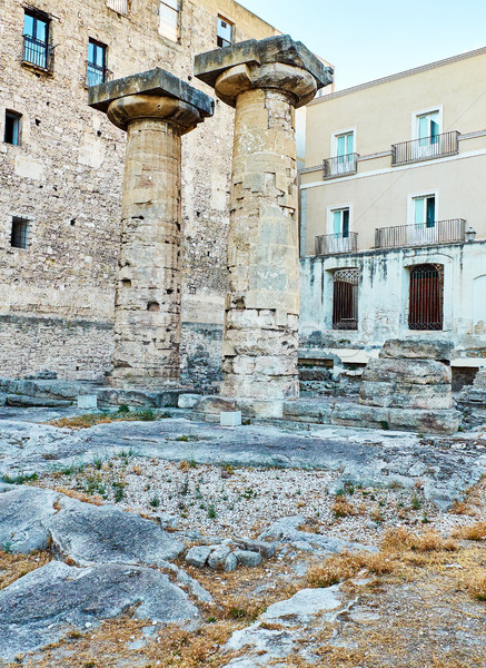 Doric columns of the Temple of Poseidon at Taranto. Apulia, Italy Stock photo © Photooiasson
