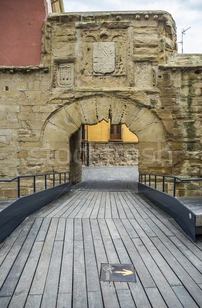 Gate of Carlos V of Revellin wall in Logroño, Spain. Stock photo © Photooiasson