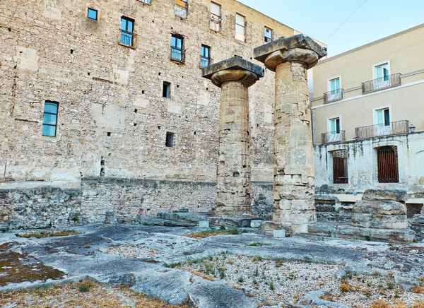 Doric columns of the Temple of Poseidon at Taranto. Apulia, Italy Stock photo © Photooiasson
