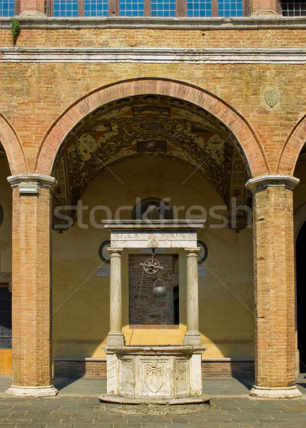 Yard of Palazzo Piccolomini e delle Papesse. Siena, Italy Stock photo © Photooiasson