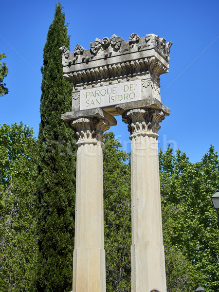 Stock photo: Roman colonnade in main entrance to Parque de San Isidro.