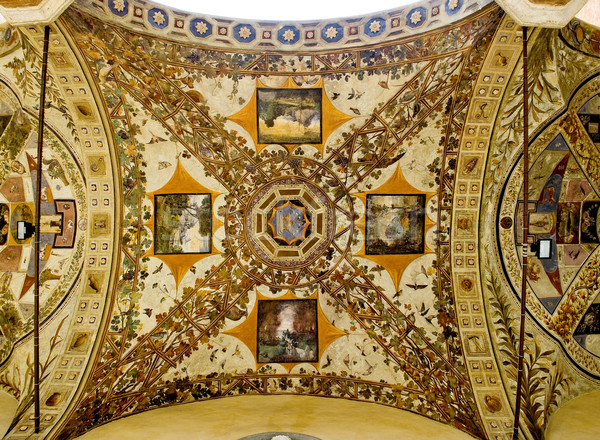 Ceiling in the yard of Palazzo Piccolomini e delle Papesse. Siena, Italy Stock photo © Photooiasson