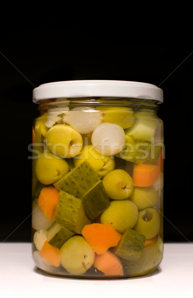 Pickled vegetables in glass jar Stock photo © Photooiasson