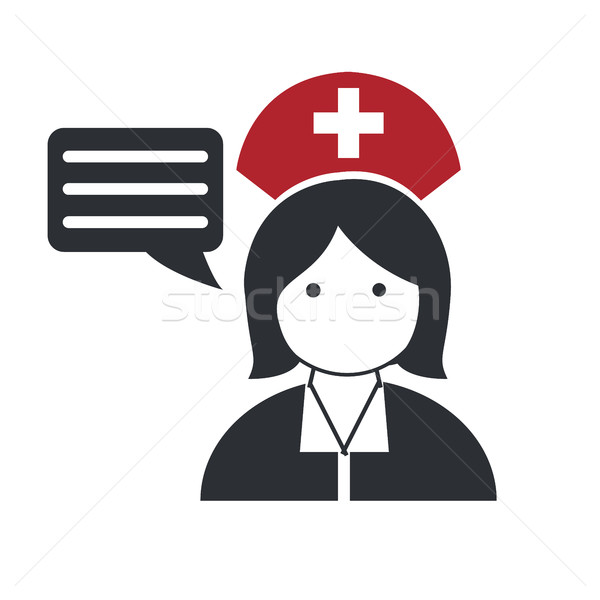 Pielęgniarki lekarza ikona projektu dziewczyna telefonu Zdjęcia stock © Photoroyalty