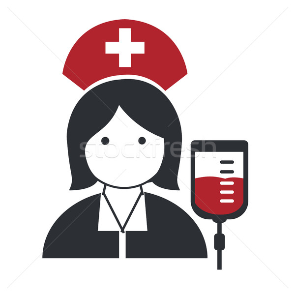 Pielęgniarki lekarza ikona projektu dziewczyna telefonu Zdjęcia stock © Photoroyalty