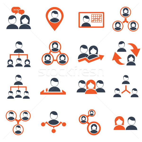 Human resources and management vector icons set. Stock photo © Photoroyalty