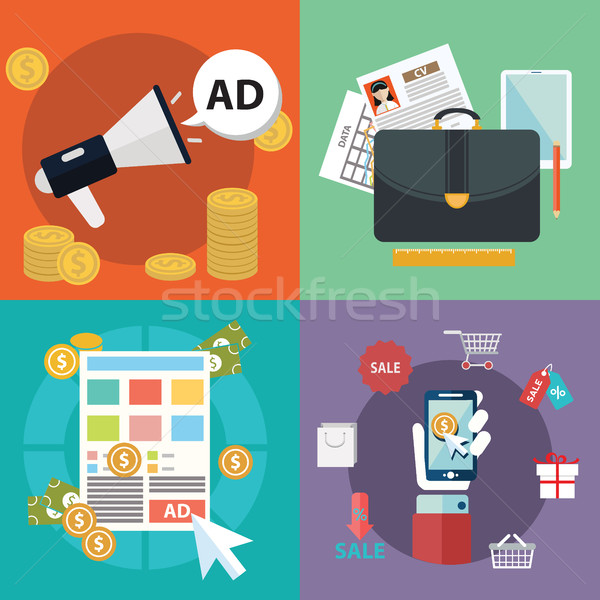 Vector collection of flat and colorful business, marketing and finance concepts. Design elements for Stock photo © Photoroyalty