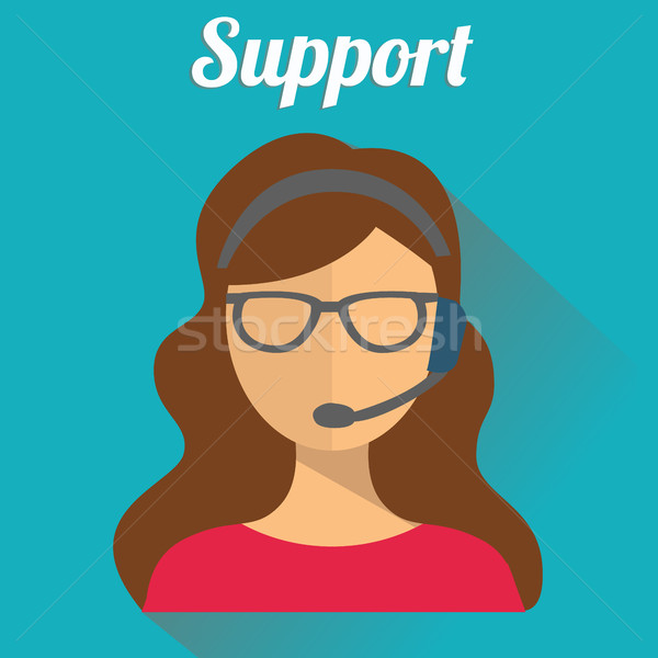 Business customer care service concept flat icons set of contact us support help desk phone call and Stock photo © Photoroyalty