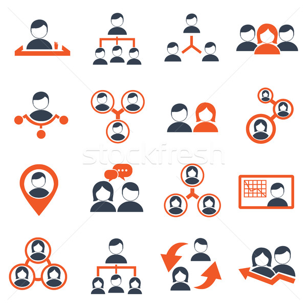 Human resources and management icons set Stock photo © Photoroyalty