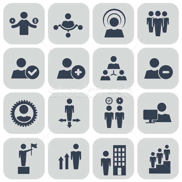 Human resources and management icons set Stock photo © Photoroyalty