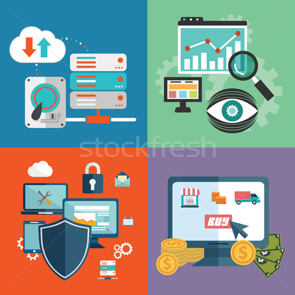 Vector collection of flat and colorful business, marketing and finance concepts. Design elements for Stock photo © Photoroyalty