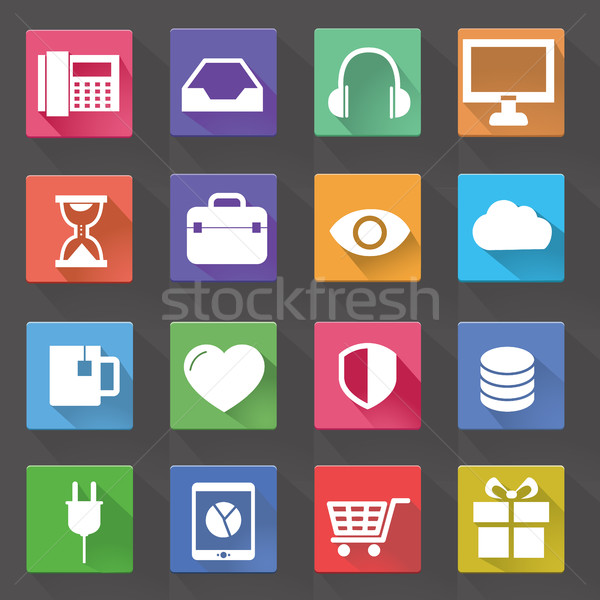 Stockfoto: Vector · toepassing · web · icons · ingesteld · ontwerp · lang