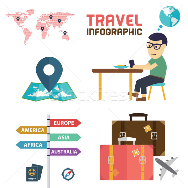 World Travel Business Template Design Infographic . Concept Vector illustration Stock photo © Photoroyalty