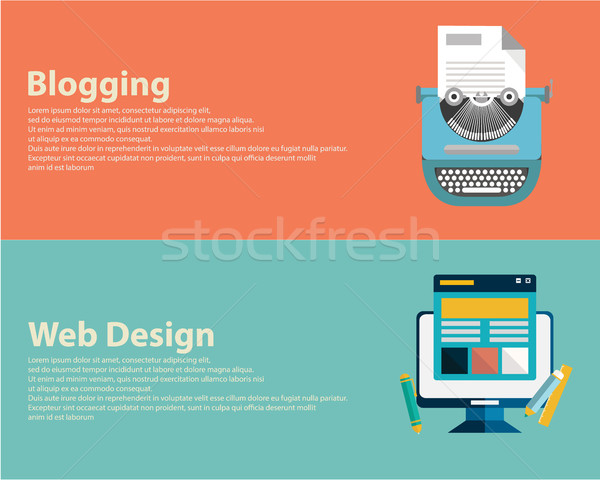 Flat designed banners for graphic design, web design and blogging. Vector Stock photo © Photoroyalty