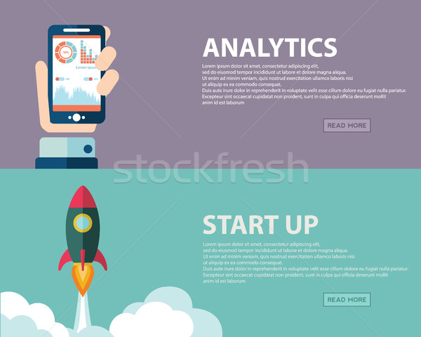 Analysis and start up concept. Web banner design. Stock photo © Photoroyalty