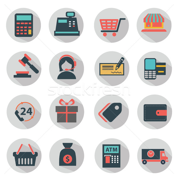 Vector illustration set of shopping icons , shopping items Stock photo © Photoroyalty