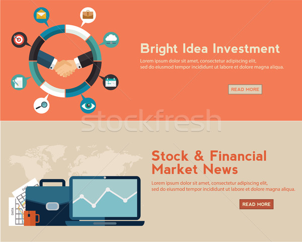 Flat design concepts for business, finance, stock market and financial market news, consulting, m-ba Stock photo © Photoroyalty