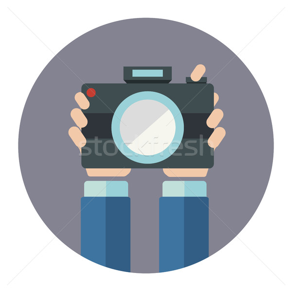 Hands holding camera vector Stock photo © Photoroyalty