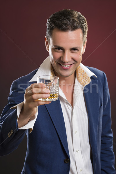 Portré boldog mosolyog elegáns üzletember visel Stock fotó © photosebia
