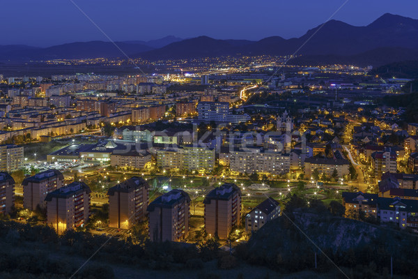 Aerial night cityscape of Brasov city Stock photo © photosebia