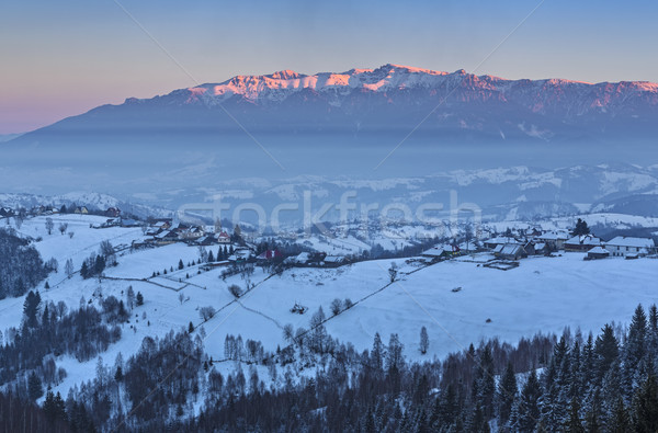 Frozen Rucar-Bran pass, Transylvania, Romania Stock photo © photosebia