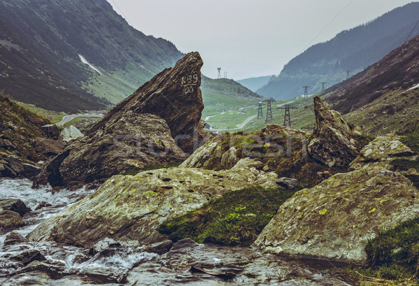 Berg Stream Rumänien malerische Szene fließend Stock foto © photosebia