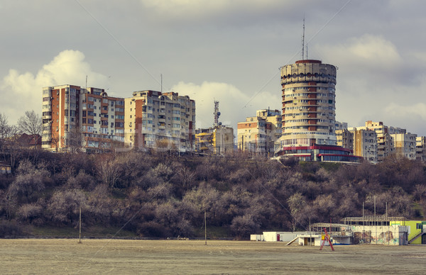 Tengerpart város elhagyatott lakóövezeti kerület part Stock fotó © photosebia