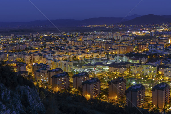 Aerial night city view of Brasov city Stock photo © photosebia
