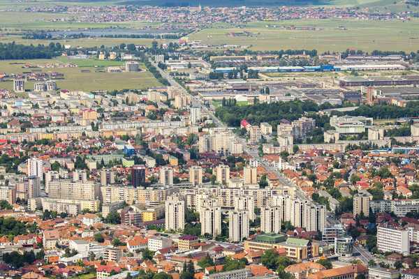 Rumänien breite Luftbild Wohn- Stadt Landschaft Stock foto © photosebia