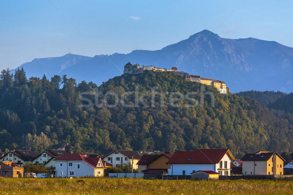 Stock photo: Rasnov fortress and Bucegi mountains, Romania