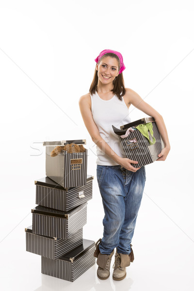 Happy house moving Stock photo © photosebia