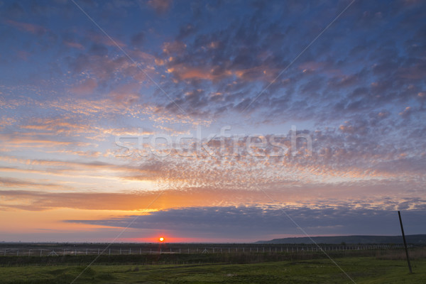 日の出 曇った 空 緑 自然 ストックフォト © photosebia