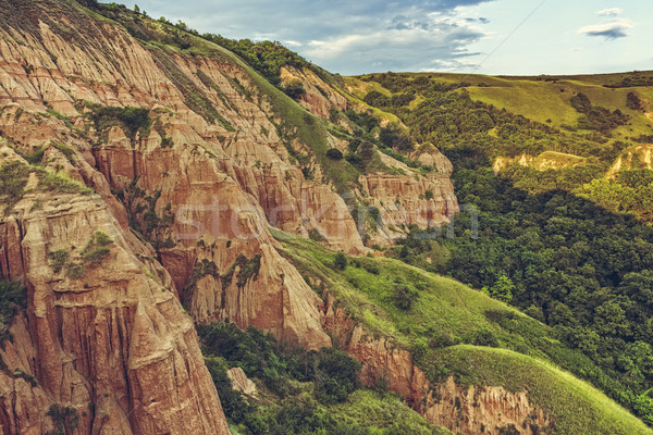 Unique reddish sandstone cliffs Stock photo © photosebia