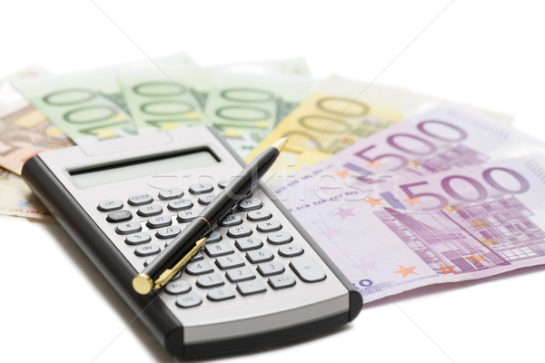 European  banknotes, calculator and pen Stock photo © photosebia