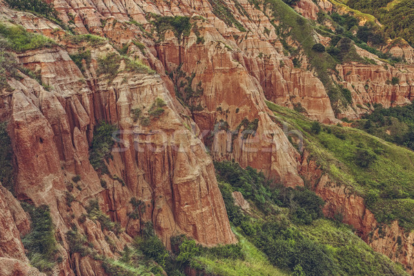 Unique reddish sandstone cliffs Stock photo © photosebia