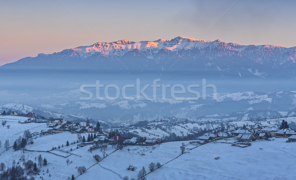 Rural winter scenery at sunset Stock photo © photosebia