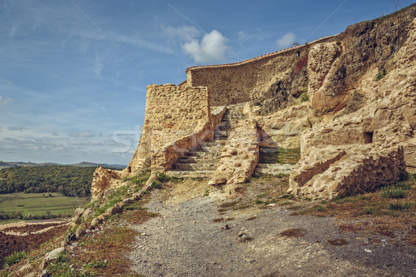 Citadel muren middeleeuwse eerste een archeologische Stockfoto © photosebia