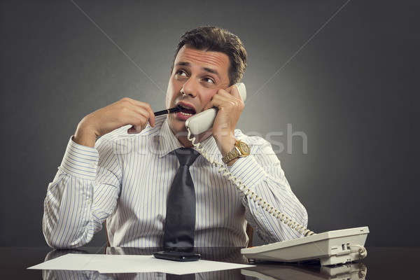 Thoughtful businessman on phone Stock photo © photosebia
