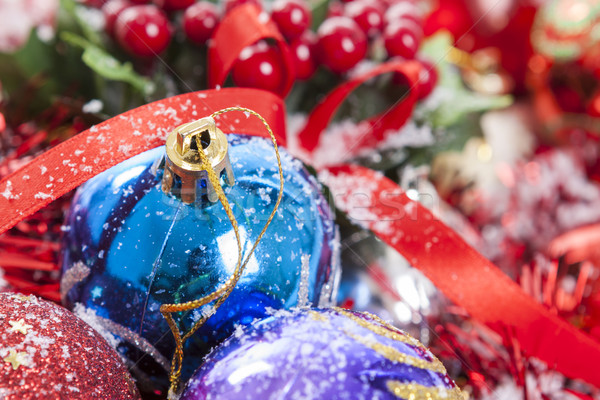 カラフル クリスマス 装飾 雪 青 ストックフォト © photosebia