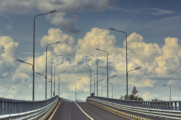 Lege interstate weg snelweg lamp wolken Stockfoto © photosebia