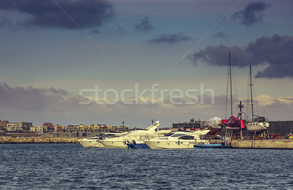 Sailing boats and yachts in Tomis touristic harbour Stock photo © photosebia