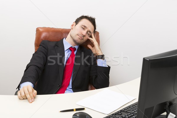 寝 ビジネスマン 作業 疲れ 事務椅子 ビジネス ストックフォト © photosebia
