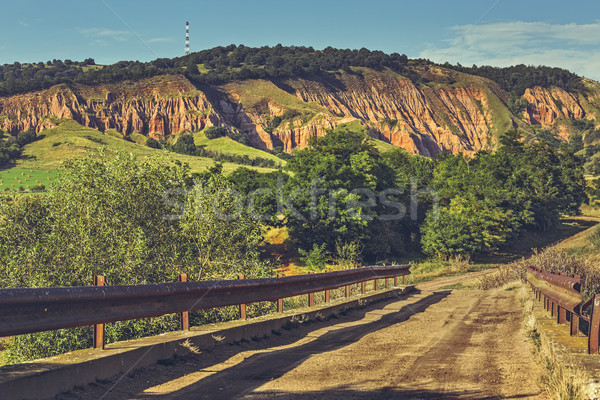 Foto stock: Carretera · rojo · camino · rural · rumano · canón · oeste