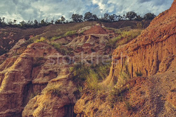Stock photo: Unique reddish sandstone cliffs