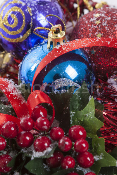 液果類 クリスマス 装飾 美しい アレンジメント 青 ストックフォト © photosebia