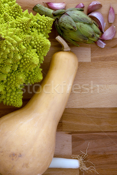 Groenten houten ruimte tekst bloem plantaardige Stockfoto © photosil