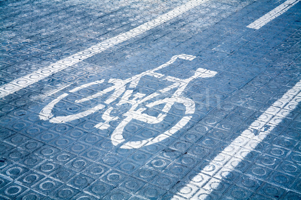 Blue bike lane Stock photo © photosil
