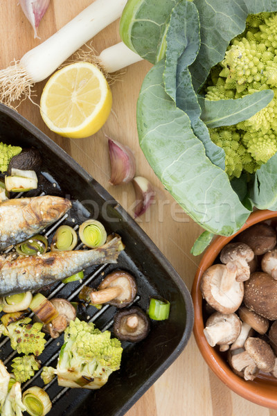 Stock photo: Cooked sardines