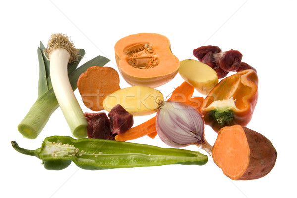 Stockfoto: Soep · ingrediënten · stukken · paprika · ui