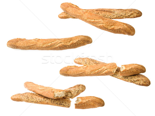 Brood collectie granen geïsoleerd witte voedsel Stockfoto © photosil